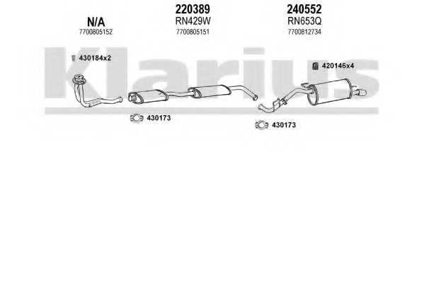 KLARIUS 720683E Exhaust System